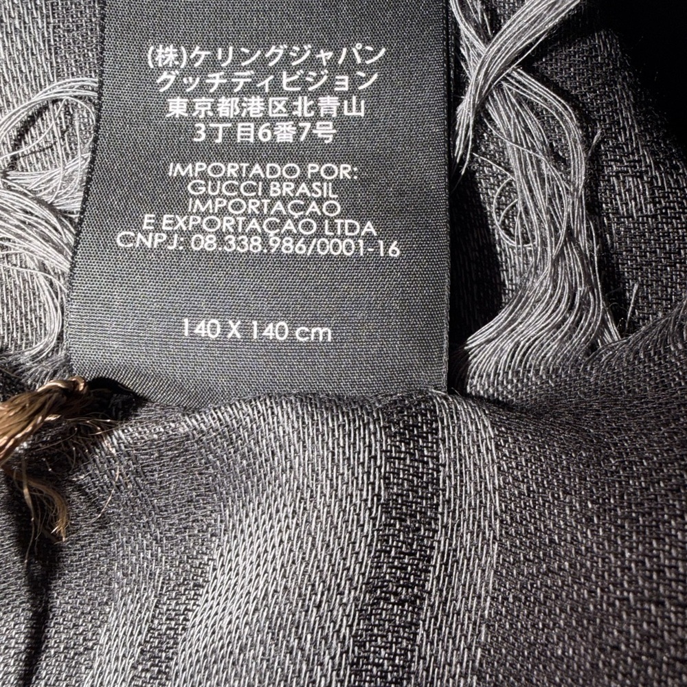 Gucci Beige/Ebony Wool And Silk GG Survive Shawl Scarf - Picture 6 of 7